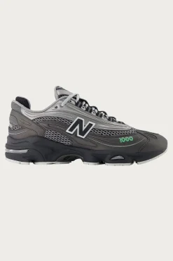 New Balance 1000 - Black/Dark Silver Metallic/Lime Leaf< Footwear