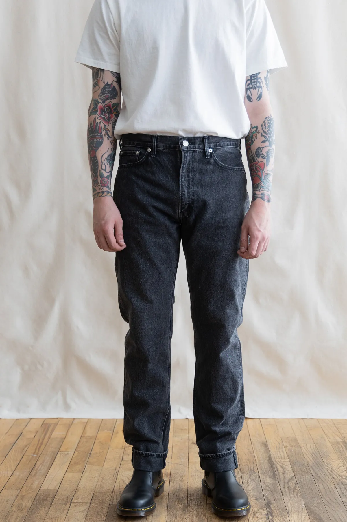 orSlow 107 Ivy Denim - Black Denim Stone< Denim