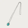 North Works 10¢ Teardrop Wire Rim Turquoise Pendant Necklace< Accessories