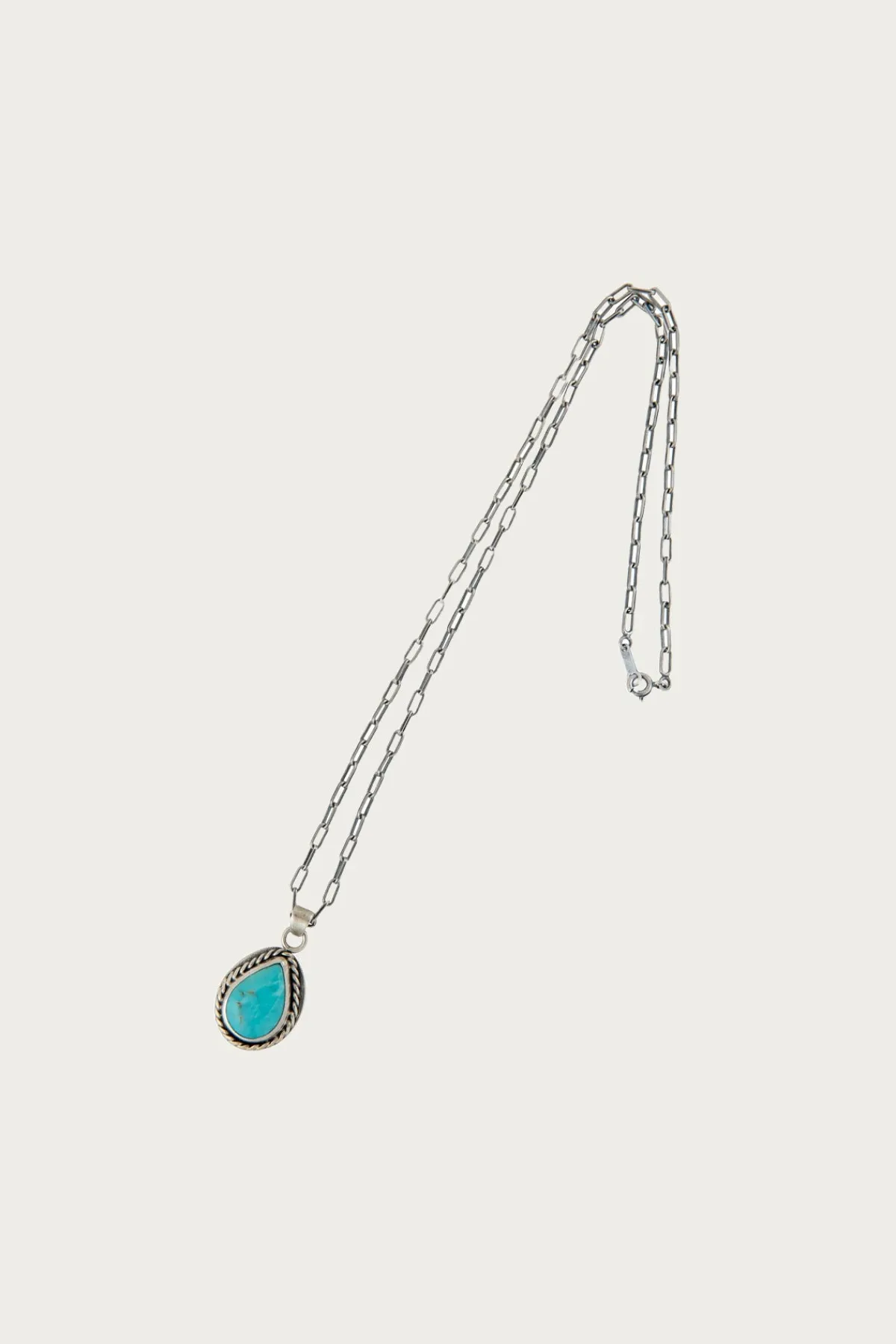 North Works 10¢ Teardrop Wire Rim Turquoise Pendant Necklace< Accessories