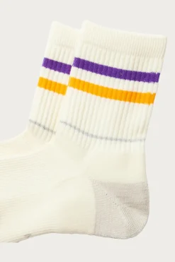 Rototo Allrounder "2 Stripe Merino Crew" - Purple/Yellow< Accessories