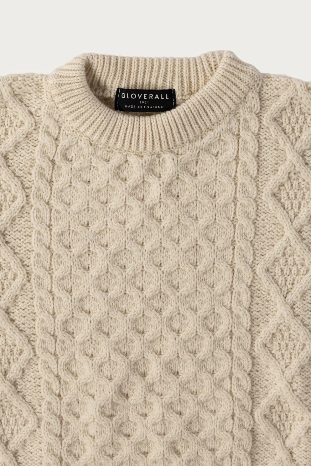 Gloverall Aran Jumper - Ecru< Sweaters