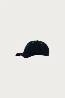 Brain Dead Batwing Logohead Flannel Hat - Navy< Accessories