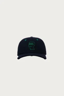 Brain Dead Batwing Logohead Flannel Hat - Navy< Accessories