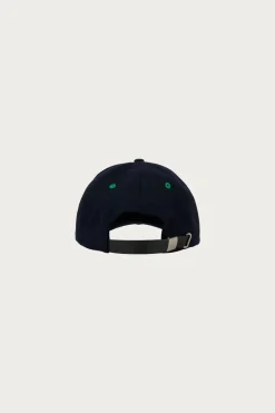 Brain Dead Batwing Logohead Flannel Hat - Navy< Accessories
