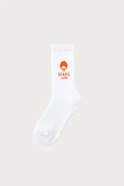 Beams Japan Beams Logo Socks - White/Orange< Accessories