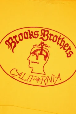 Brain Dead x Brooks Brothers California Logo Hoodie - Yellow< Tees And Sweats
