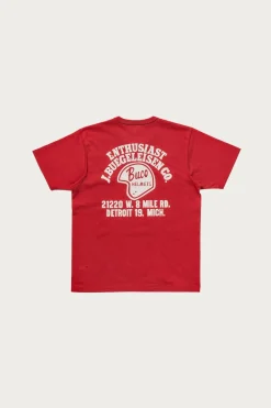 The Real McCoys Buco Tee/Enthusiast - Red< Tees And Sweats
