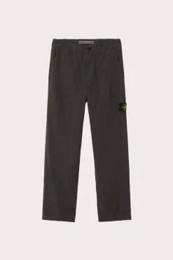 Stone Island Canvas Weave Cotton Trousers - Lead Grey< Pants
