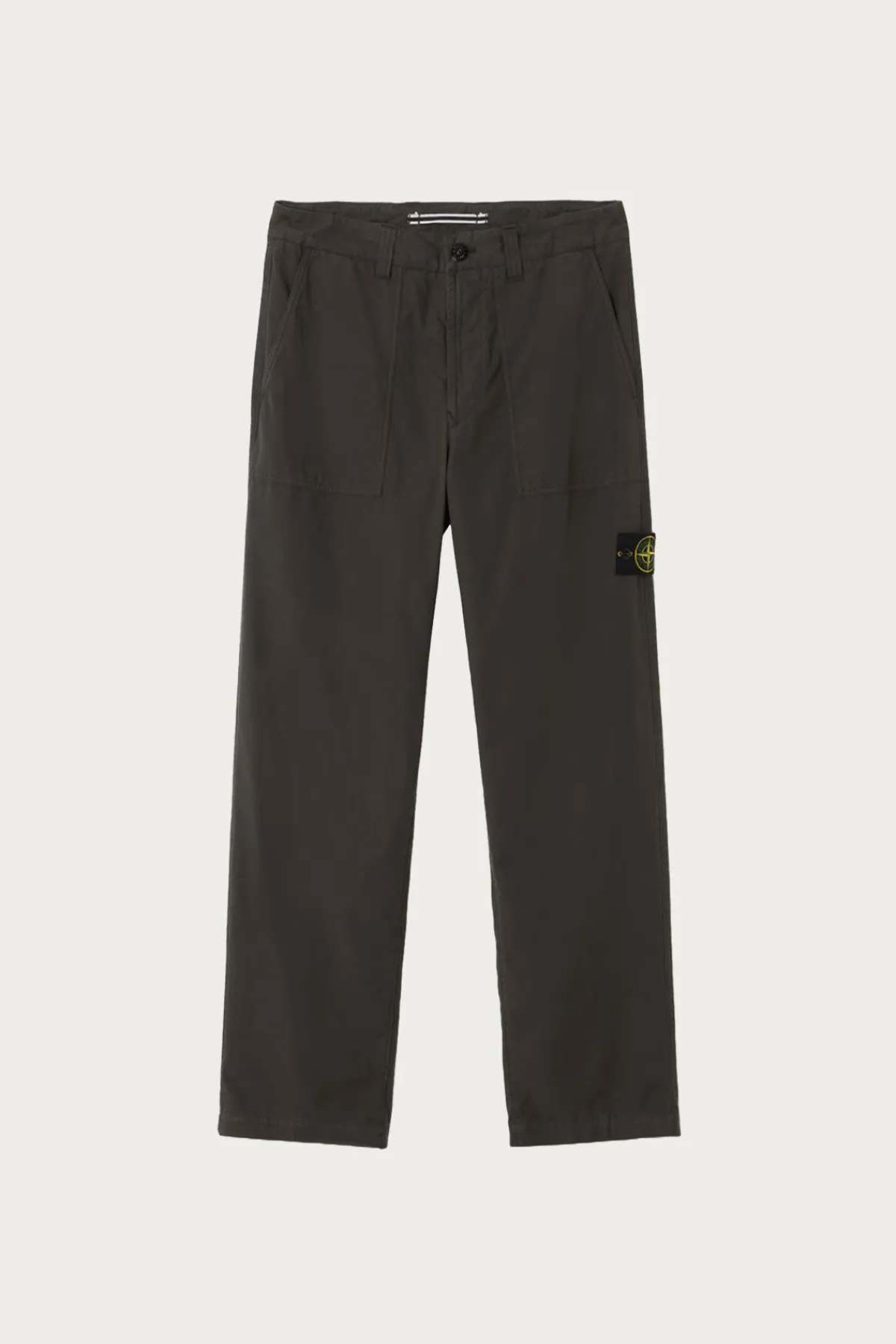 Stone Island Canvas Weave Cotton Trousers - Lead Grey< Pants