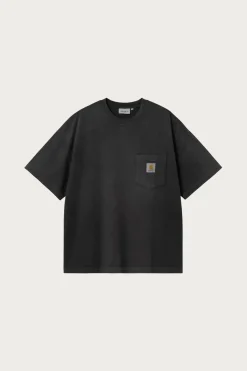 Carhartt Work In Progress Chalk Wash Hudson Pocket T-Shirt - Black< Tees And Sweats