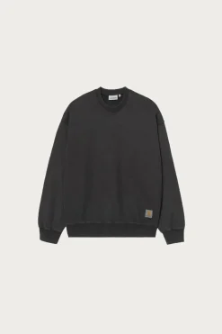 Carhartt Work In Progress Chalk Wash Hudson Sweat - Black< Tees And Sweats