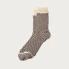 Rototo Checkerboard Pattern Socks - Brown< Accessories