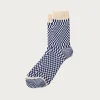 Rototo Checkerboard Pattern Socks - Blue< Accessories