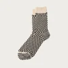 Rototo Checkerboard Pattern Socks - Black< Accessories