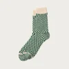 Rototo Checkerboard Pattern Socks - Green< Accessories