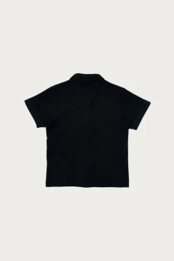 The Real McCoys Cotton Pile Beach Shirt - Black< Shirts