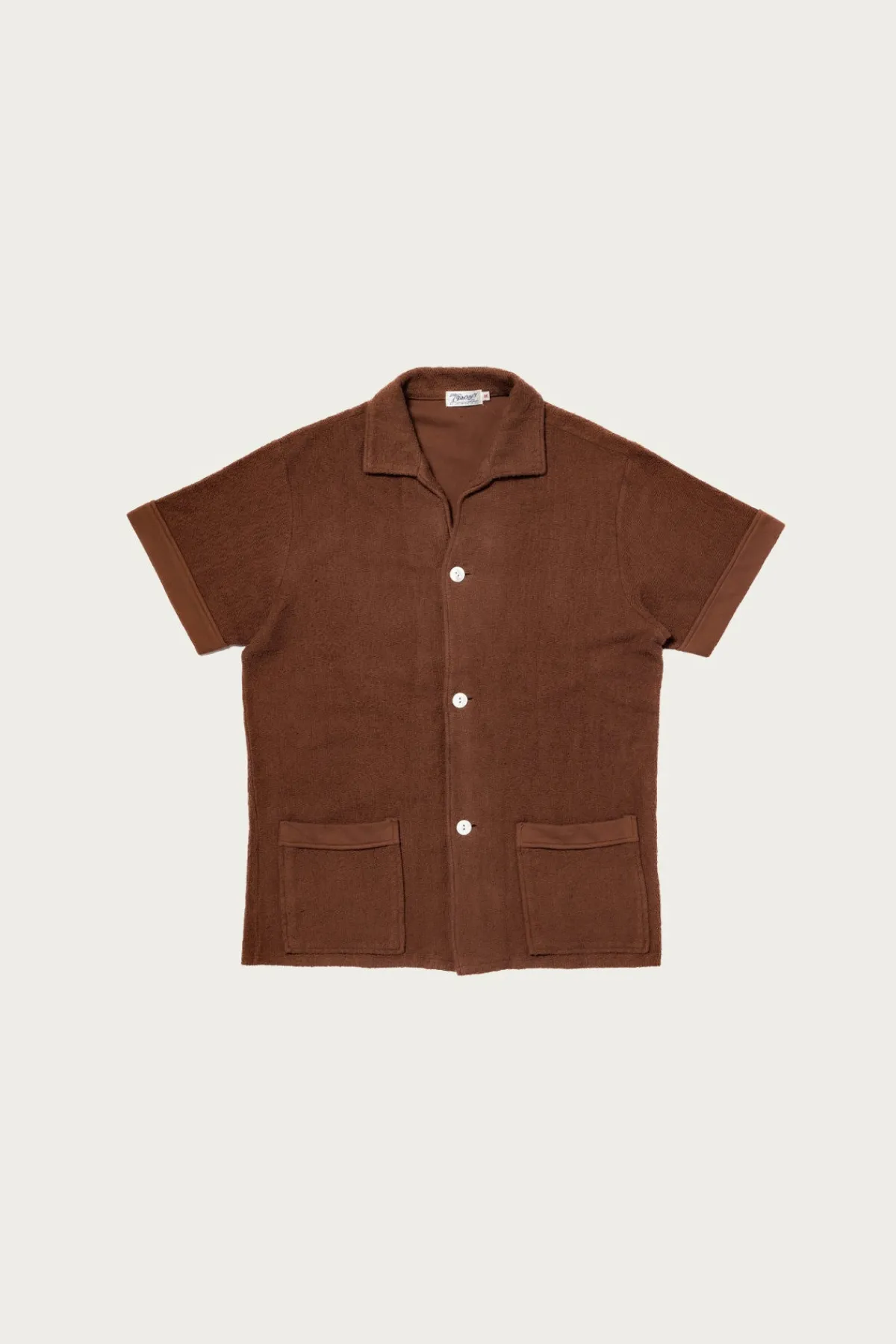 The Real McCoys Cotton Pile Beach Shirt - Brown< Shirts