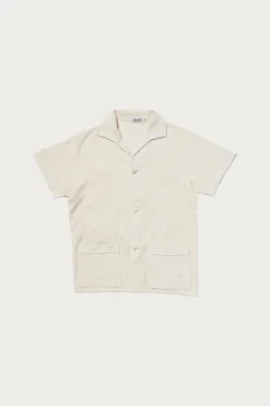 The Real McCoys Cotton Pile Beach Shirt - Ecru< Shirts