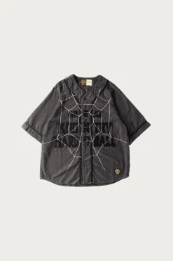 Kapital Cotton Wool GREAT KOUNTRY Baseball Shirt (KOUNTRY DREAM CATCH Remake) - Dark Grey< Shirts
