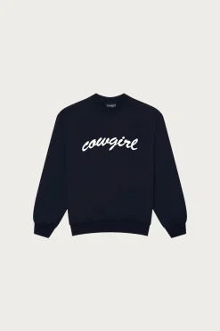 Cowgirl Script Crewneck - Navy< Tees And Sweats