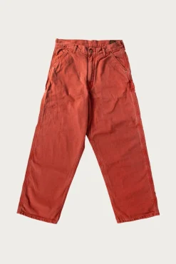 orSlow Dad's Fit Oxford Painter Pants - Red< Pants