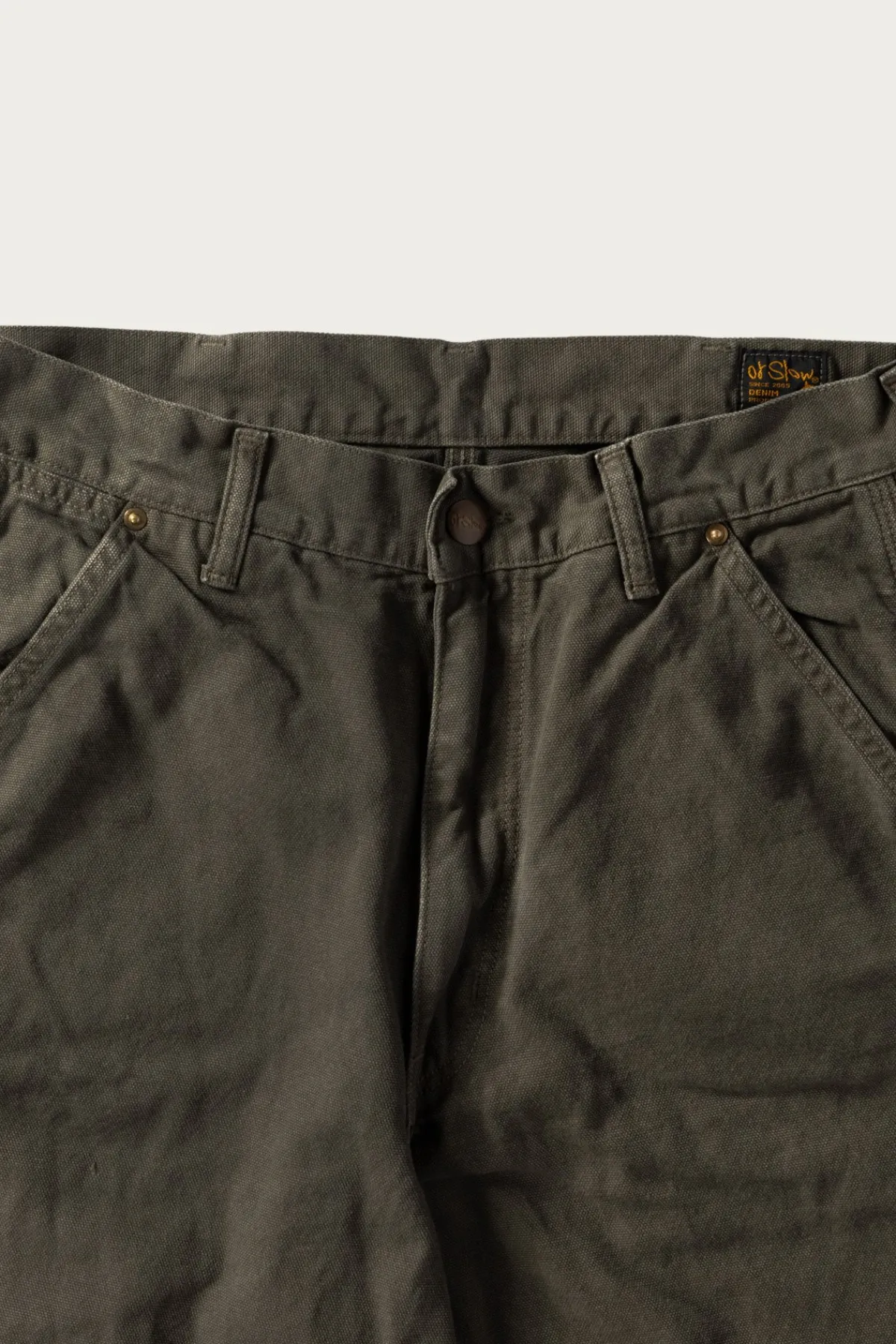 orSlow Dad's Fit Oxford Painter Pants - Army Green< Pants