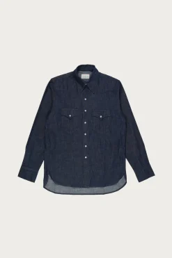 Wythe Denim Pearlsnap Shirt - Rinsed Indigo< Shirts
