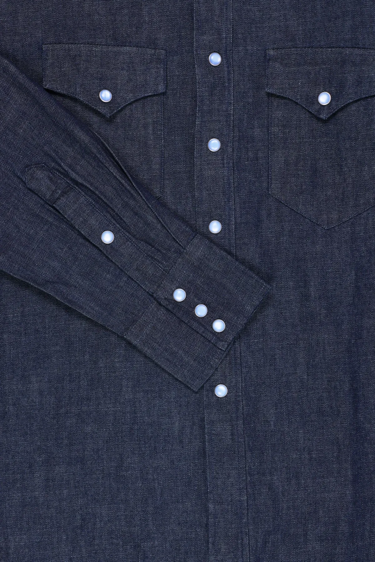 Wythe Denim Pearlsnap Shirt - Rinsed Indigo< Shirts