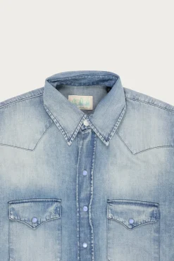 Wythe Denim Pearlsnap Shirt - Washed Indigo< Shirts