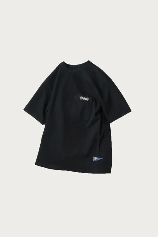 Kapital 16/-Dense Jersey Butterfly Concho Pocket T - Black< Tees And Sweats