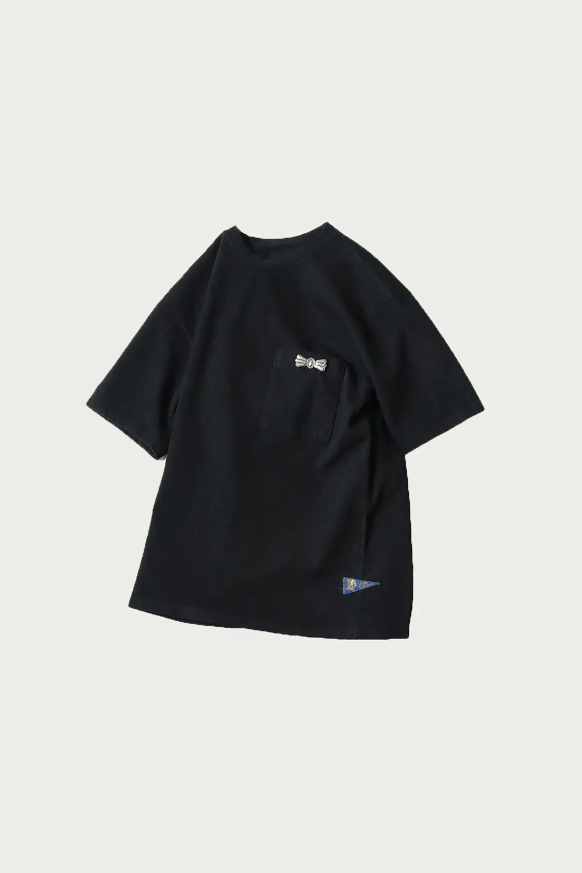Kapital 16/-Dense Jersey Butterfly Concho Pocket T - Black< Tees And Sweats
