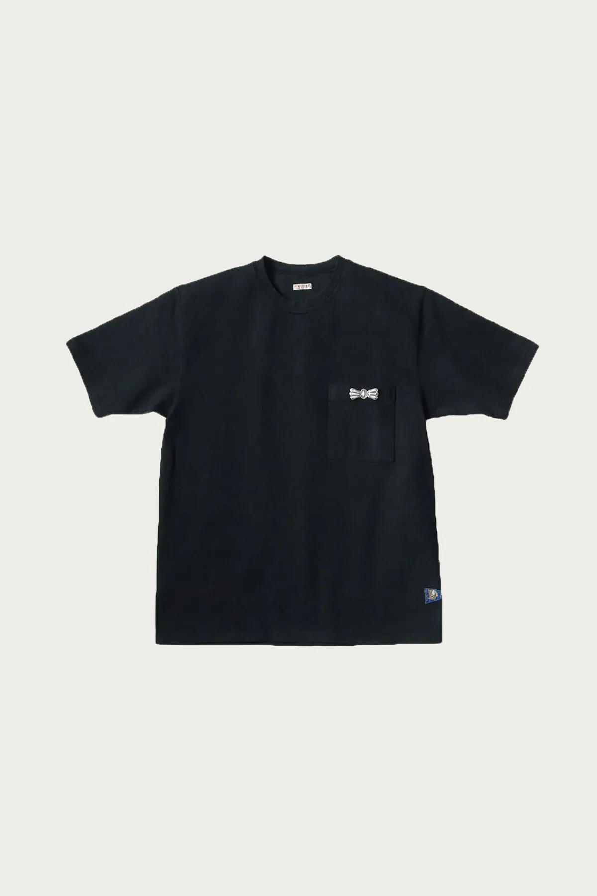 Kapital 16/-Dense Jersey Butterfly Concho Pocket T - Black< Tees And Sweats