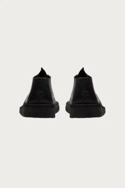 Clarks Desert Trek - Black Smooth Leather< Footwear