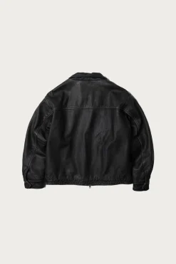 FrizmWORKS Destroyed Cowhide Leather Jacket - Washed Black< Coats, Jackets, And Vests