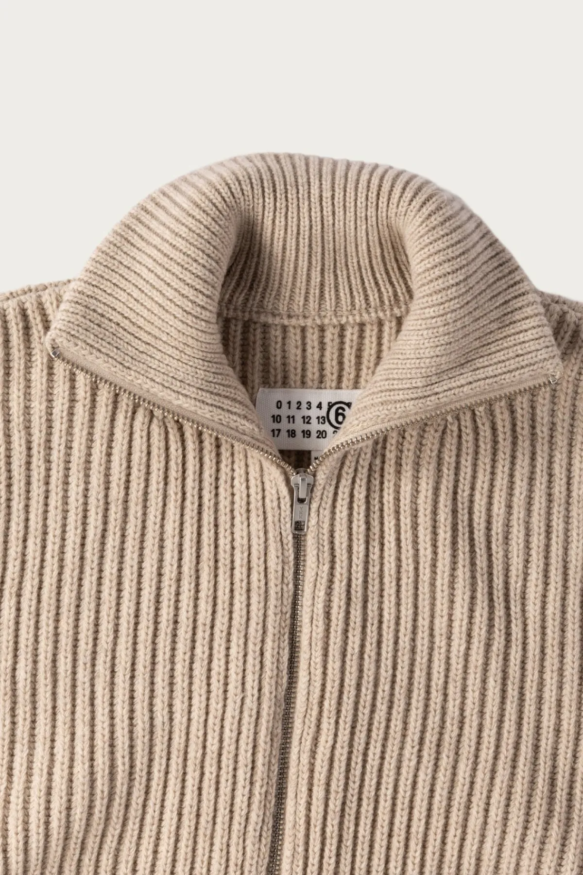 MM6 Maison Margiela Distressed Zip Sweater - Grey< Sweaters