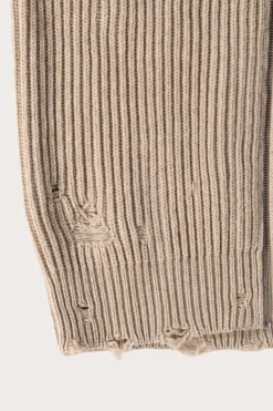 MM6 Maison Margiela Distressed Zip Sweater - Grey< Sweaters