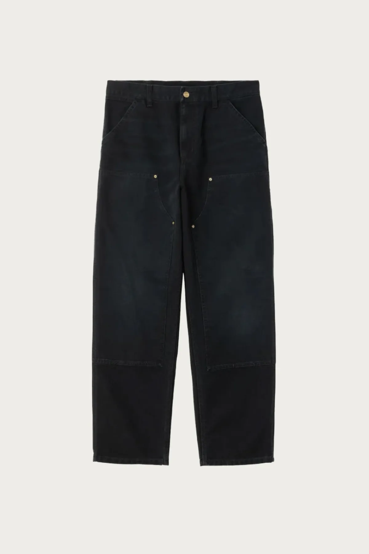 Carhartt Work In Progress Double Knee Pant - Black Stone Canvas< Pants