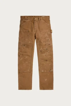 RRL Engineer Fit Distressed Carpenter Pant - Khaki< Pants