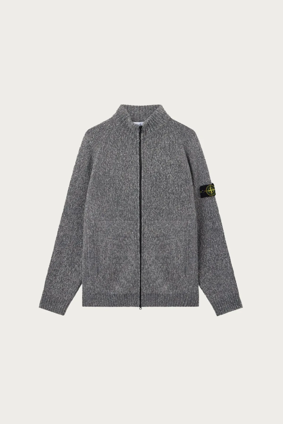 Stone Island Fancy Yarn Mouline Wool Sweater - Cement Melange< Sweaters