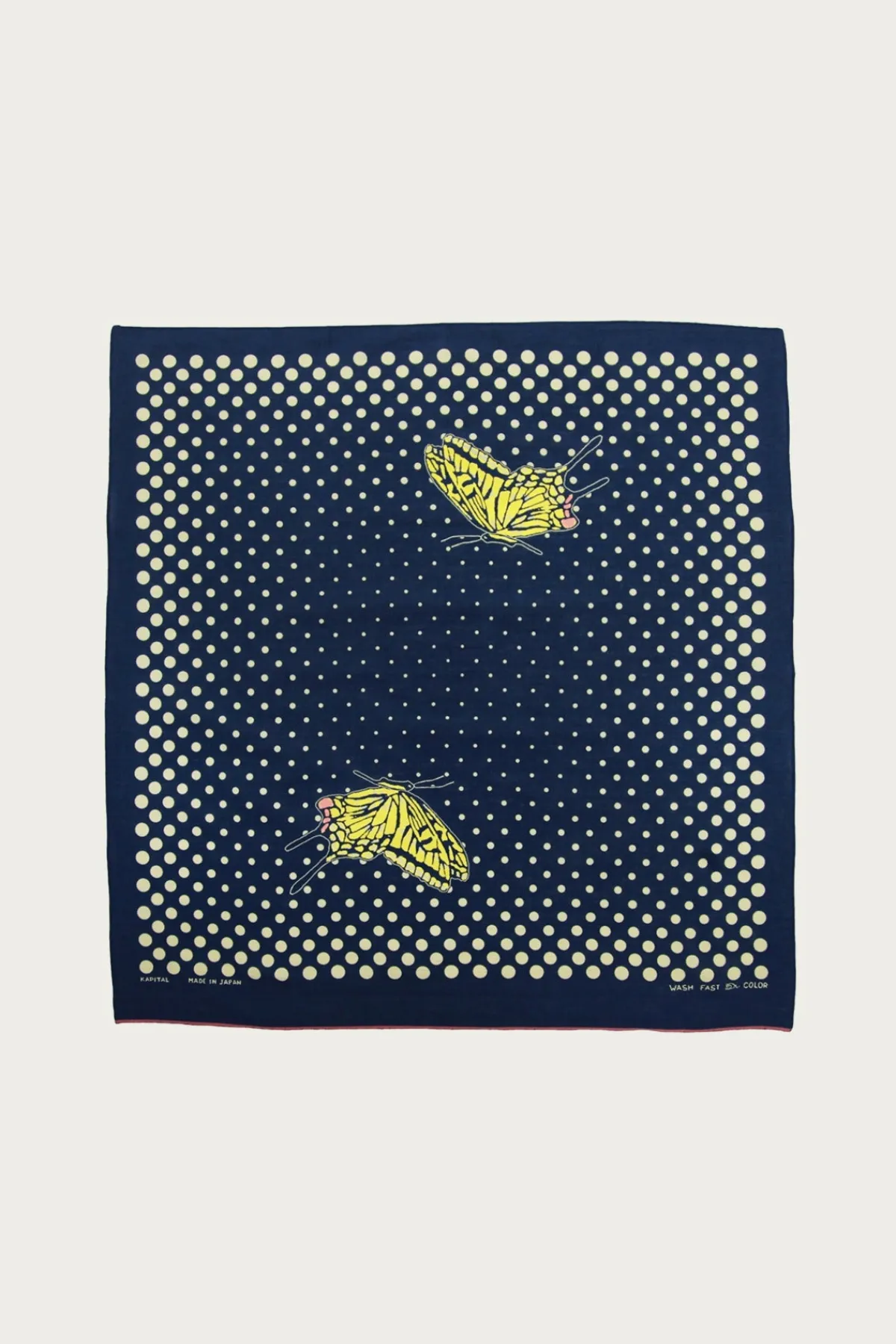 Kapital Fastcolor Selvedge Bandana Coco Swallowtail - Navy< Accessories