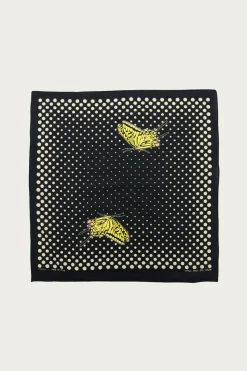 Kapital Fastcolor Selvedge Bandana Coco Swallowtail - Black< Accessories