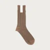 Beams Japan fennica Rib Socks - Cafe/Moss Green< Accessories
