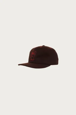 Brain Dead Flannel Logo Head 6 Panel Hat - Brown< Accessories