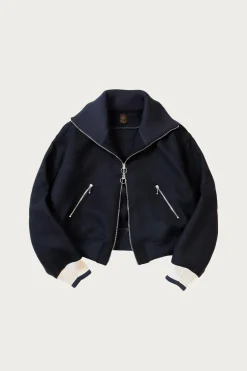 Kapital Flannel ZIP Beacon Blouson - Navy< Coats, Jackets, And Vests