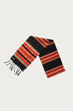 Kapital Fringe Stole (PECOS Stripe) - Black< Accessories
