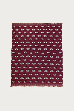 Kapital Fulling Wool Blanket SPEAKEASY (Colorful) - Wine< Accessories