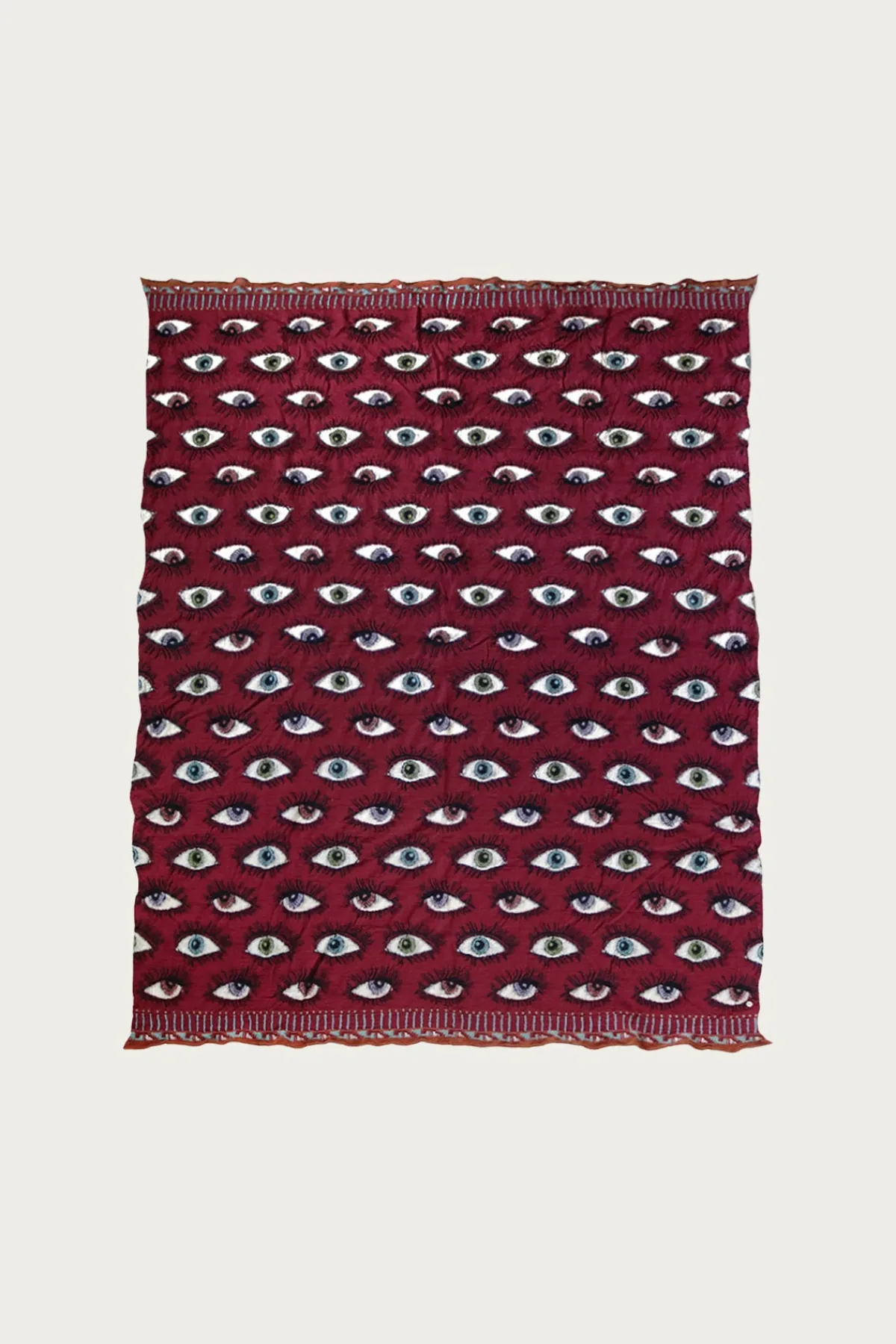 Kapital Fulling Wool Blanket SPEAKEASY (Colorful) - Wine< Accessories