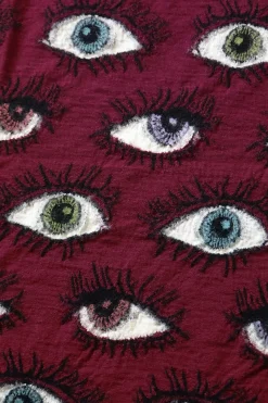 Kapital Fulling Wool Blanket SPEAKEASY (Colorful) - Wine< Accessories