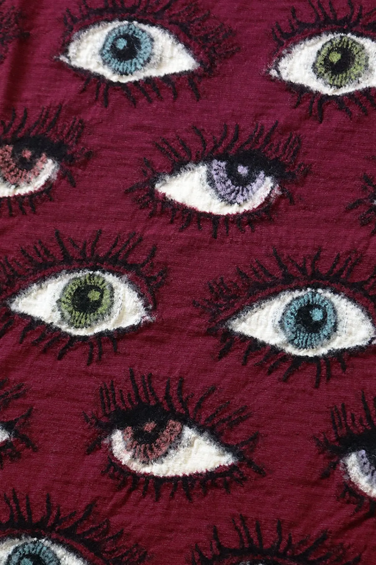 Kapital Fulling Wool Blanket SPEAKEASY (Colorful) - Wine< Accessories